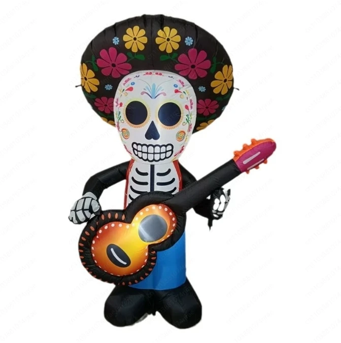

Day of The Dead Inflatable Skeleton Halloween Decoration Large 180cm Outdoor Inflatable for Party Home Yard Decor X3G2