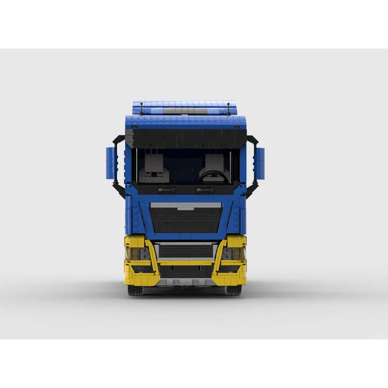 MOC-227766 Blue New TGX 480 Semi Trailer Building Blocks Model2684PartsMOC Creative Boys Kids Birthday Building Blocks Toy Gifts