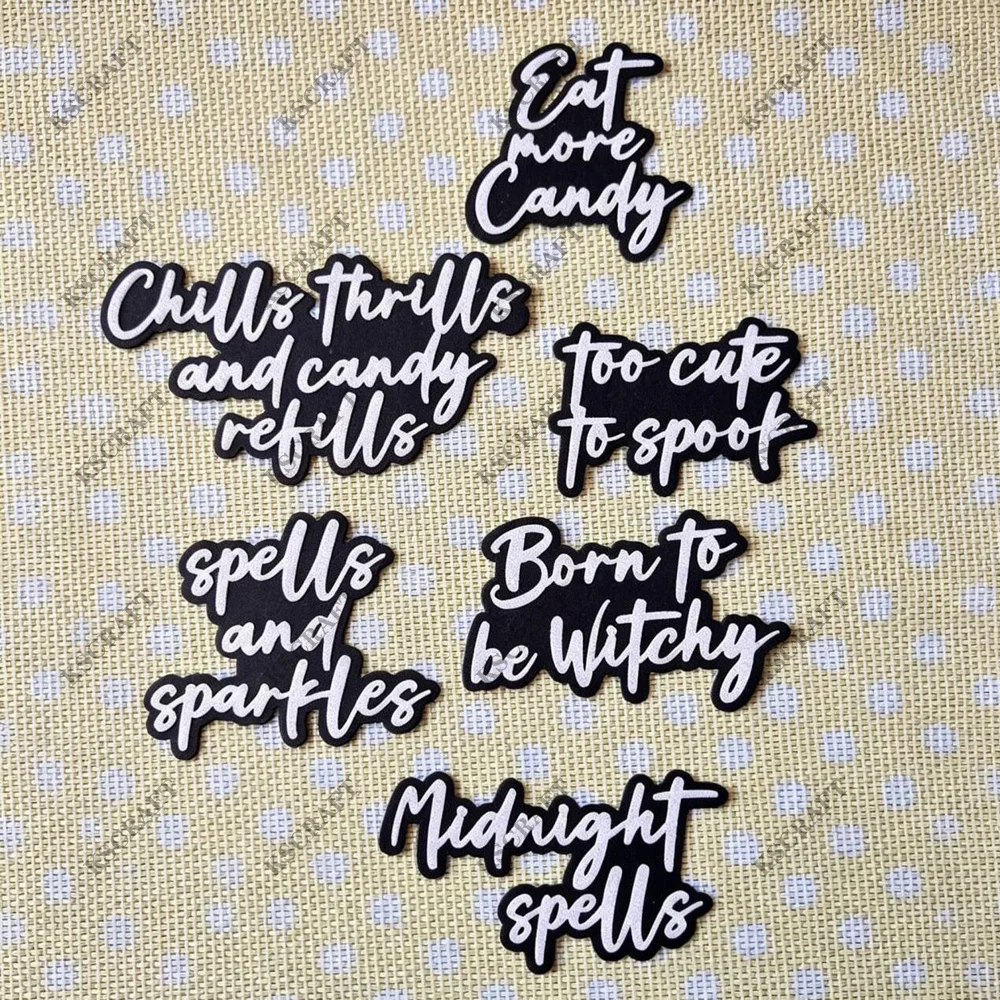 KSCRAFT 2026 Halloween Sentiments Cutting Dies Stencils for DIY Scrapbooking Decorative Embossing DIY Paper Cards - view 3
