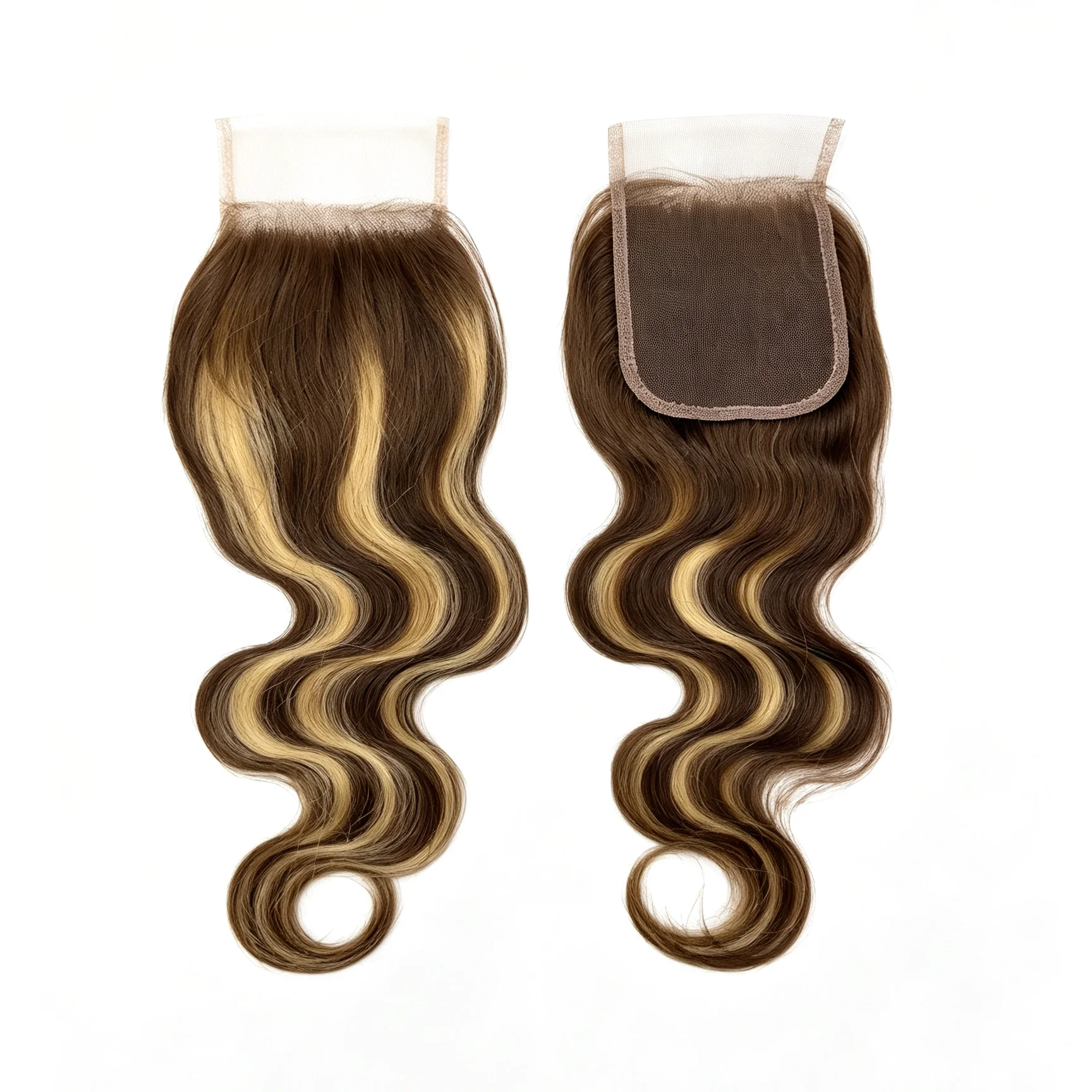 Highlight Ombre Body Wave Brazilian Human Hair Bundles, 4x4 HD Transparent Lace Closure, 18 Inch Raw Hair Bundles And Weaves, 100% Human Hair On Deals