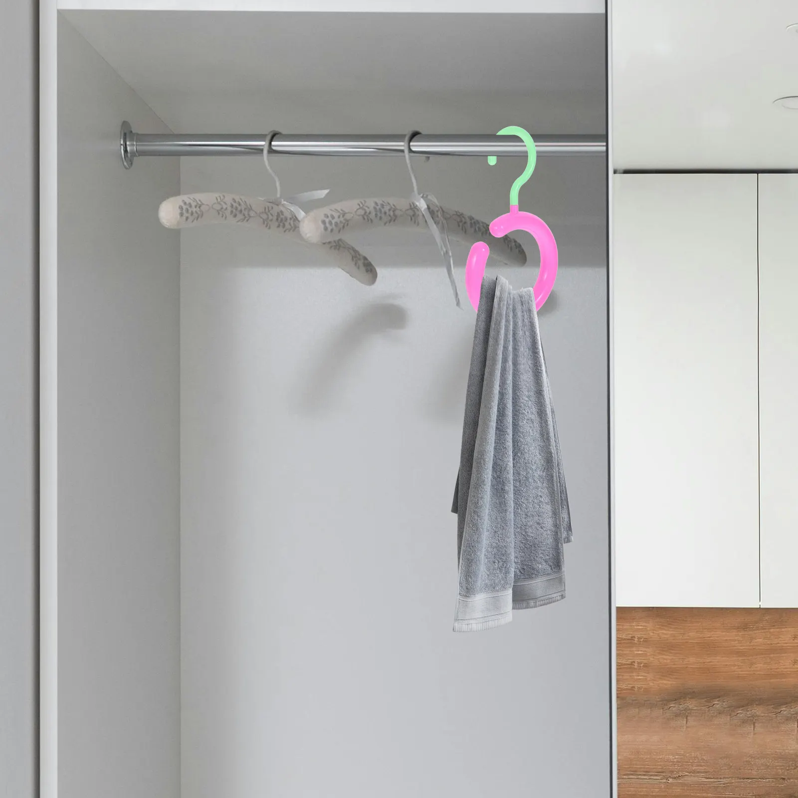 10Pcs Circular Scarf Storage Rack Multifunctional Non Slip Space-Saving Organizer for Closet Belt Purse Tie Holder view 5