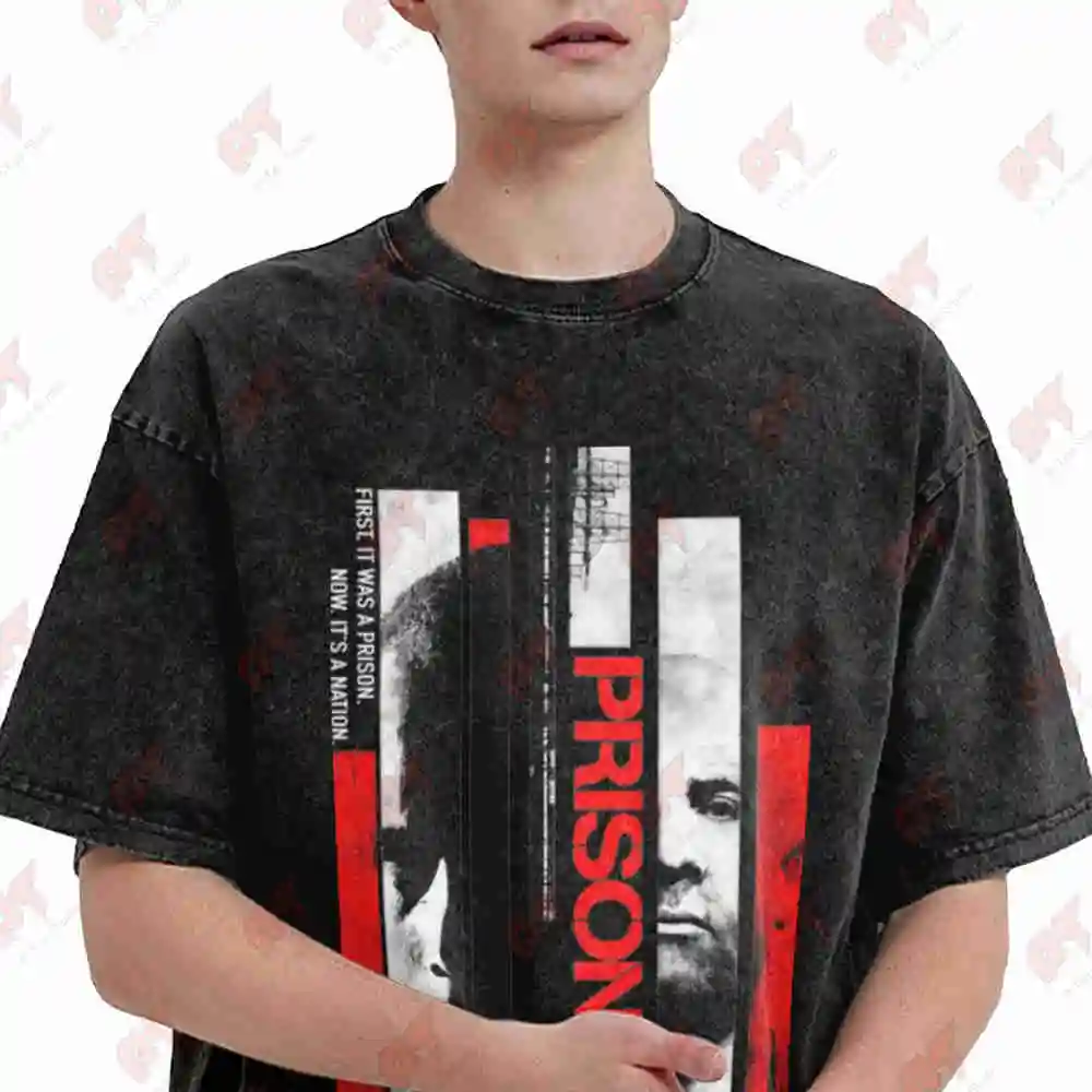 Prison Break Michael Scofield Bars 216 Vintage Washed Tee Pure Cotton T-Shirt