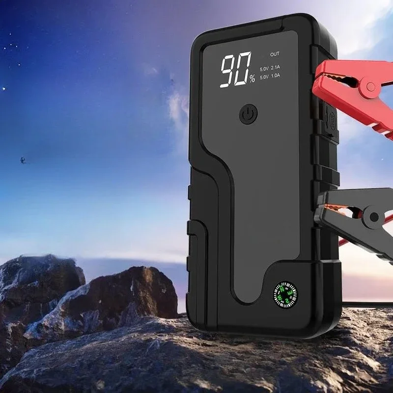 [New] for Car Emergency Jump Starter with Air Pump All in One Portable Power Bank Vehicle Battery Booster Rechargeable Ignition
