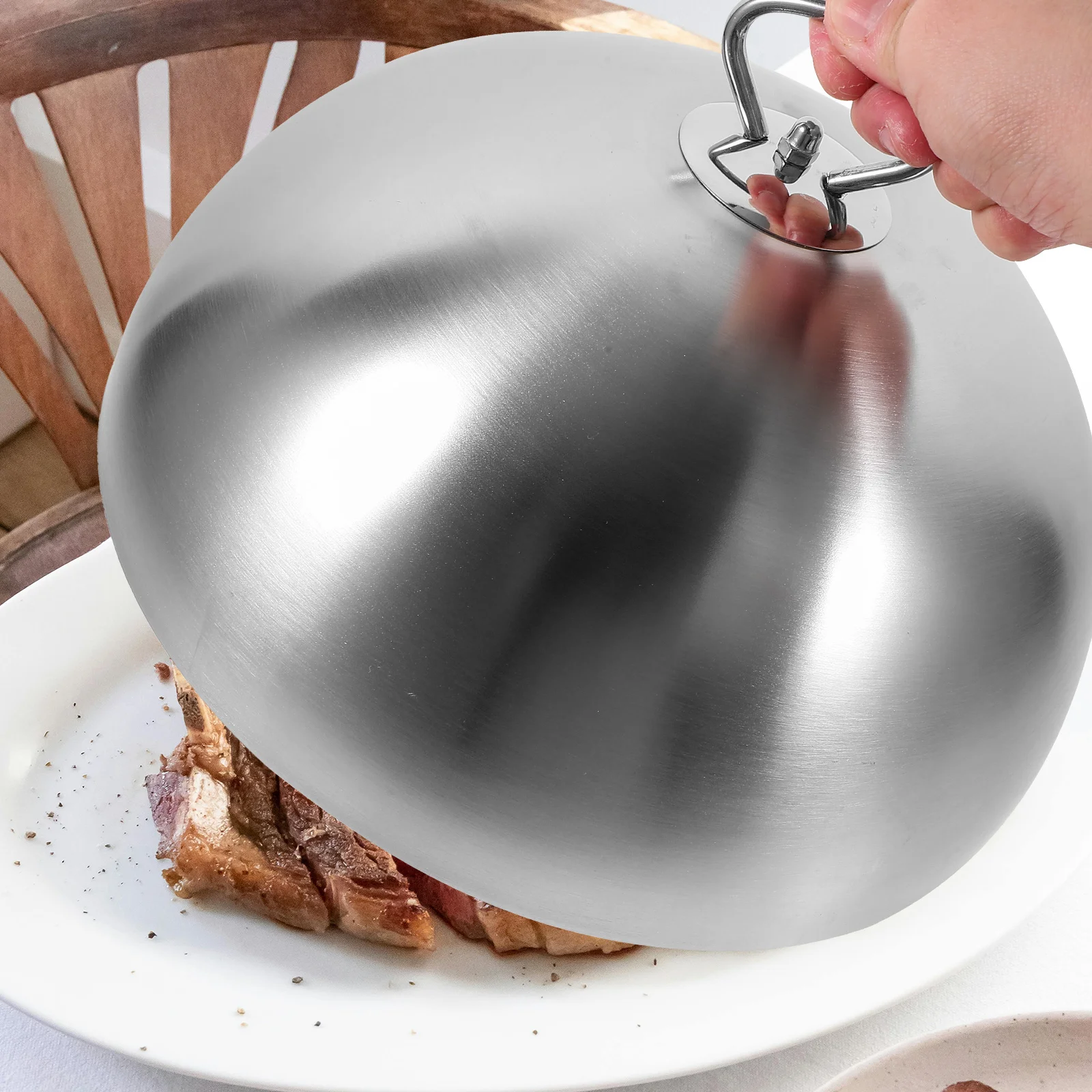 

Stainless Steel Cover Anti Oil Splashing Cooking Tool for Restaurant Home Kitchen Gadget Steak Lid Dish