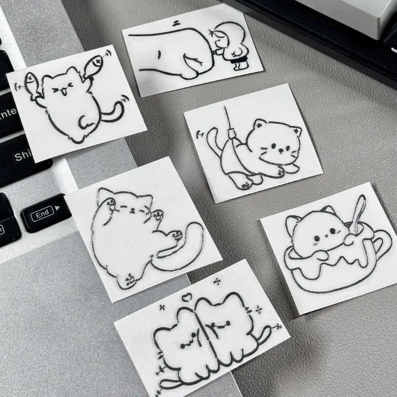 Waterproof 3D Metal Stickers With Girl And Cat Cartoon Characters For Phone Case Laptop DIY Decoration Creative Aesthetic Style