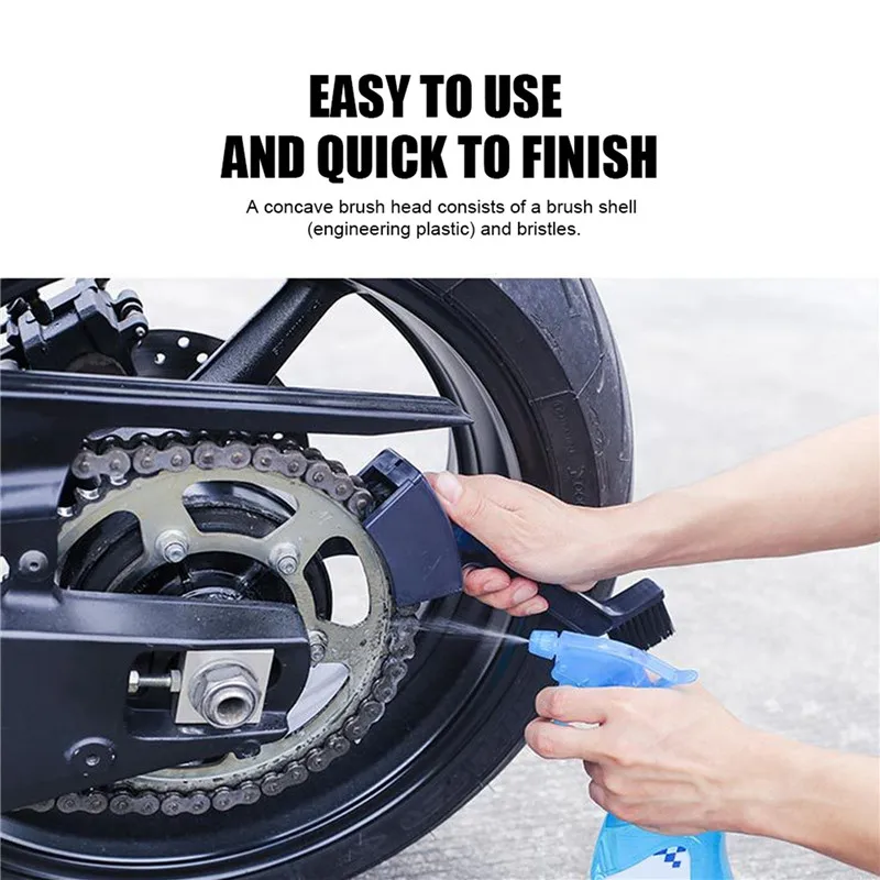 Universal Gear Chain Cleaner Brush Motorcycle Bicycle Care Tire Cleaning Tool Chain Maintenance Cleaner Dirt Brush Car Accessory