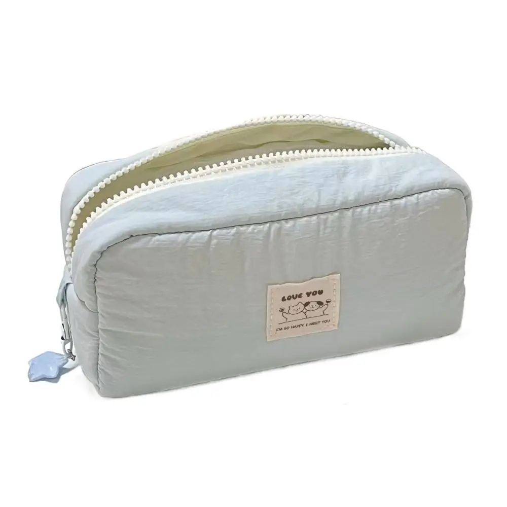 

Cute Solid Color Pen Bag Canvas Cartoon Pencil Case Gift Large Capacity Stationery Bag Students