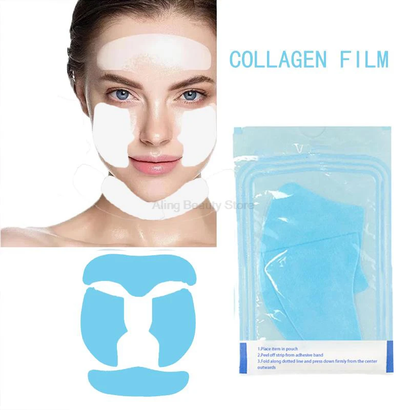 Mascarilla de suero facial Soluble en película de colágeno de alto nivel, parches hidrolizados antienvejecimiento para el cuidado de la piel,