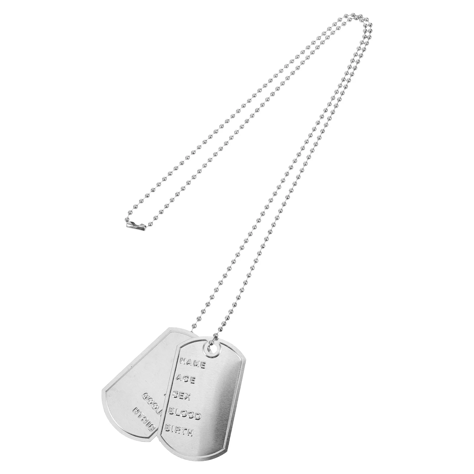 1 مجموعة علامة الكلب قلادة للرجال العسكرية نمط سلسلة بدلاية دائم الإكسسوارات تأثيري لعب الأدوار هدية الرجال المجوهرات