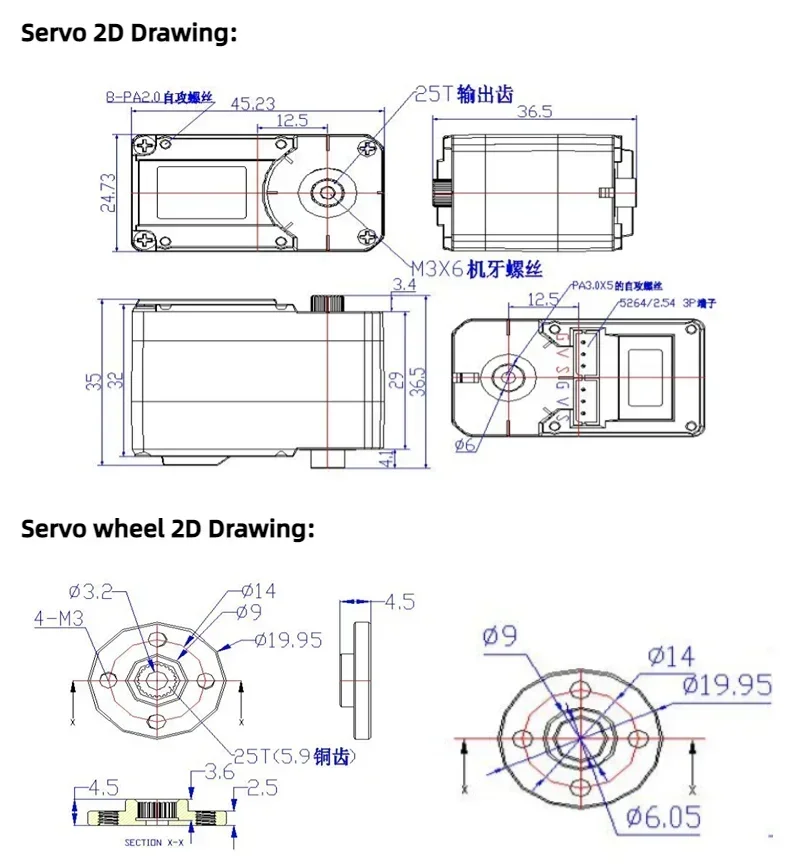 STS3215 Smart Servo 12V 30KG High Torque TTL Serial Bus RC Robot Servo for SO-ARM100 Teaching Kit