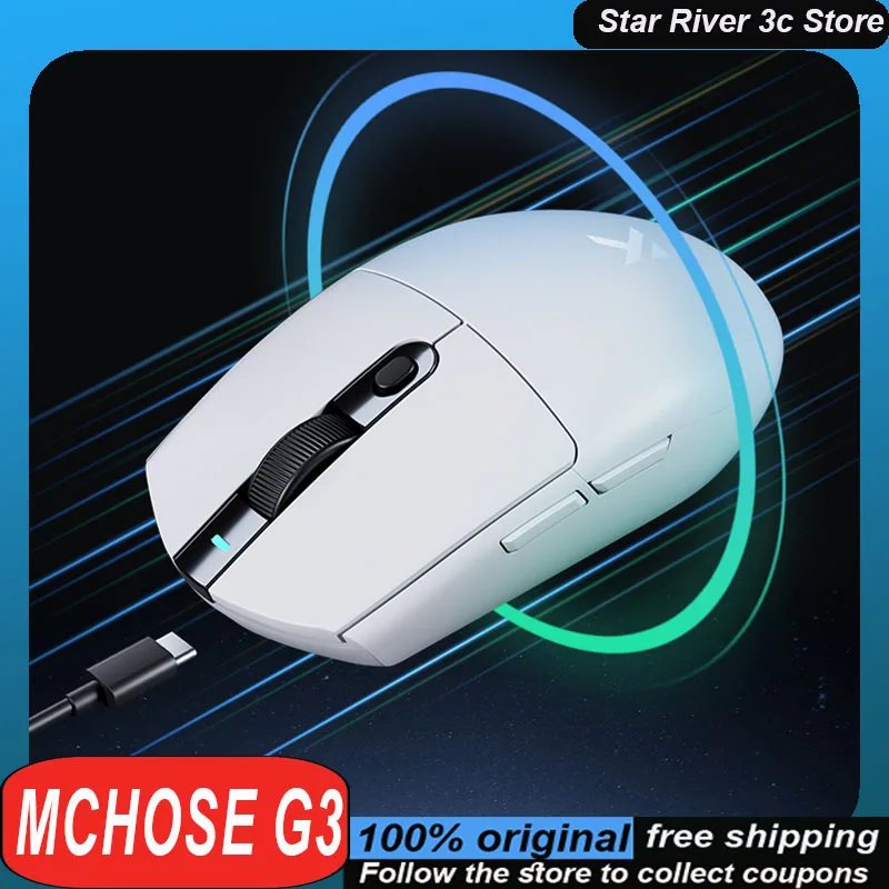 Mchose G3 Wireless Mouse Bluetooth Tri Mode Paw3311 Lightweight  Ergonomics Long Battery Life Customized Gaming Mouse Laptops