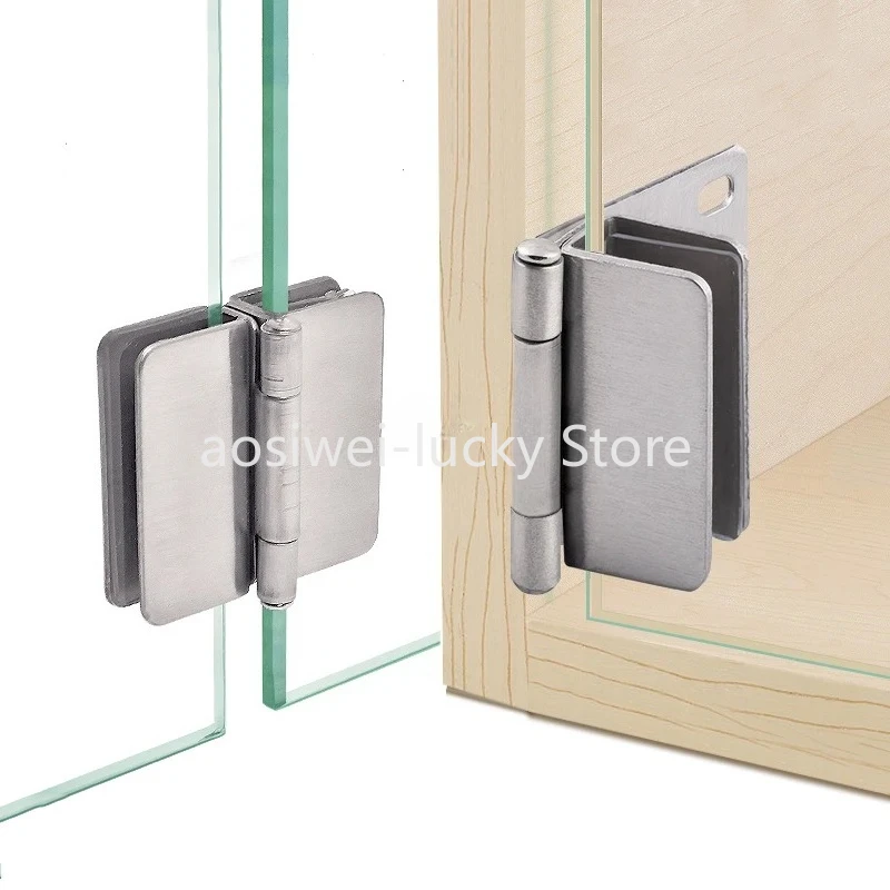 

2 шт., петли для стеклянного шкафа из нержавеющей стали, дверные петли для витрины торгового центра, витрина, поворотные петли для дверей шкафа, матовые
