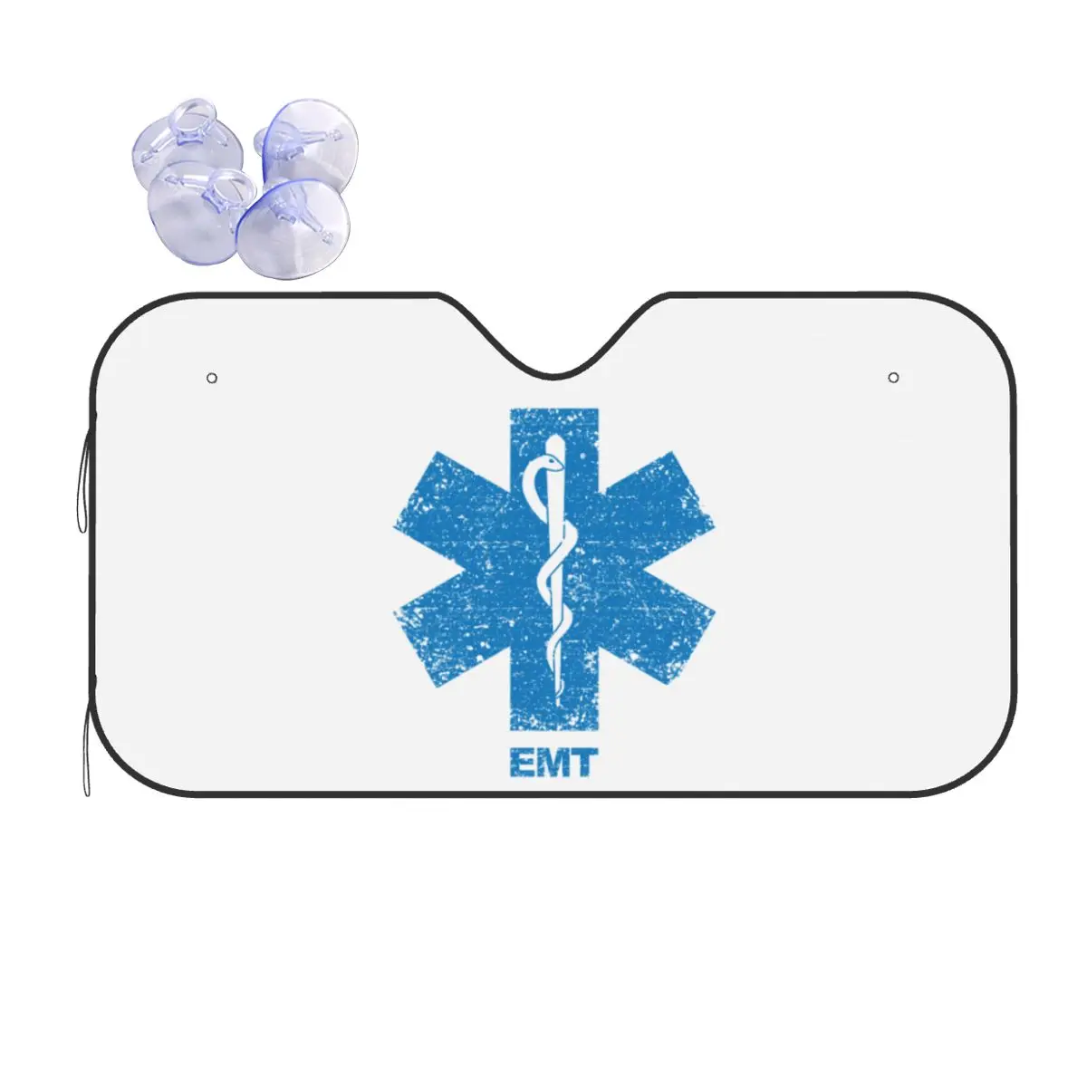 Custom Emt Star Of Life Windshield Sunshade Paramedic Medic Ambulance Folding Reflective Sun Blocker Front Window Shade Visor