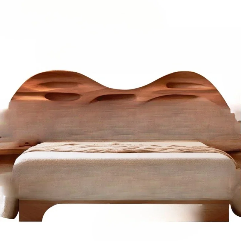 

Medieval style simple creative solid wood double bed 1.8m master bedroom b ed