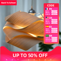 Creative Led Pendant Chandeliers Modern Room Wood Skin Modest Ceiling Lamps Dining Table Kitchen Lighting Fixture Home-appliance