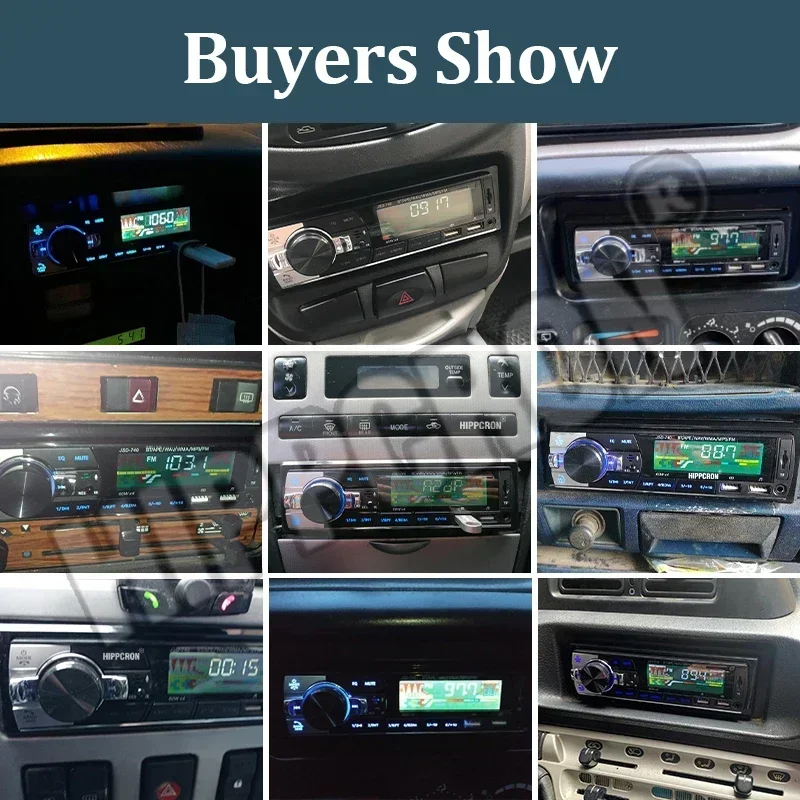 HIPPCRON Autoradio 1DIN Audio Bluetooth 5.1 Stereo MP3-Player FM-Empfänger mit Fernbedienung AUX/USB/TF-Karte im Armaturenbrett 12V&24V – Detail 8