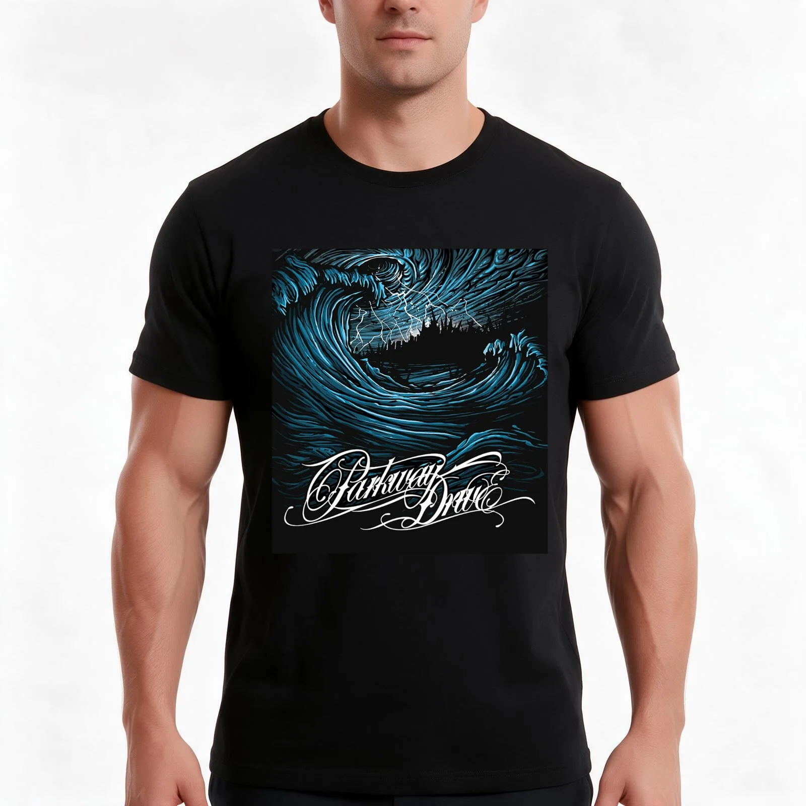 parkway drive band fan art T-Shirt, Summer Casual Cotton Tee, Oversized Streetwear Tops, Vintage Graphic Print, Unisex Men Women