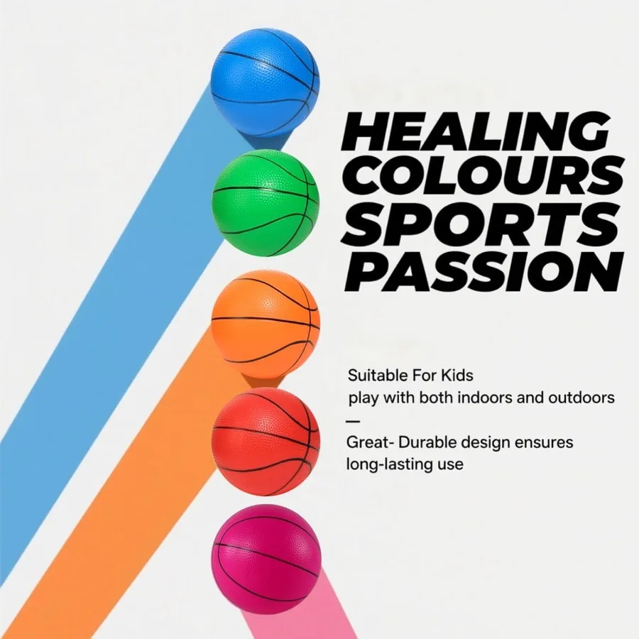 Bola Basket Mini 3 Buah Ukuran 7 Inci Set Bola Basket Kecil Ukuran 3 dengan Jarum Pompa Sempurna untuk Ring Basket Mini Permainan Luar Ruangan dan Dalam Ruangan Luar Biasa