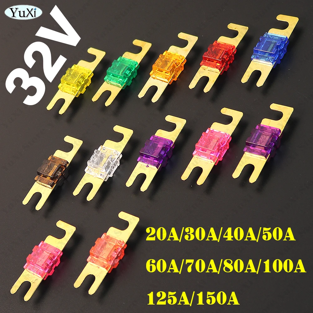 3-50pcs ANL Fuses Mini-ANL Stereo Audio AFS Fuse 32V 20A 30A 40A 50A 60A 70A 80A 100A 125A 150A Bolt-on Blade Audio Power Fuse