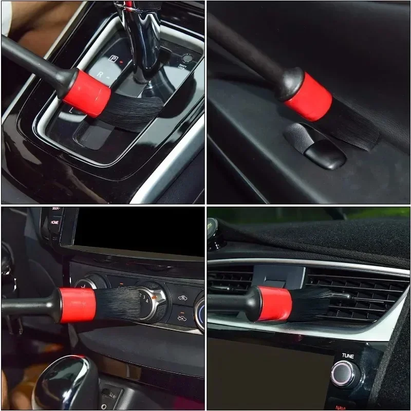 5Pcs Car Cleaning Brush Kit Auto Detail Brushes Dust Brushes for Car Interior Detailing Brush Set Wheel Rims Clean Brush Tools