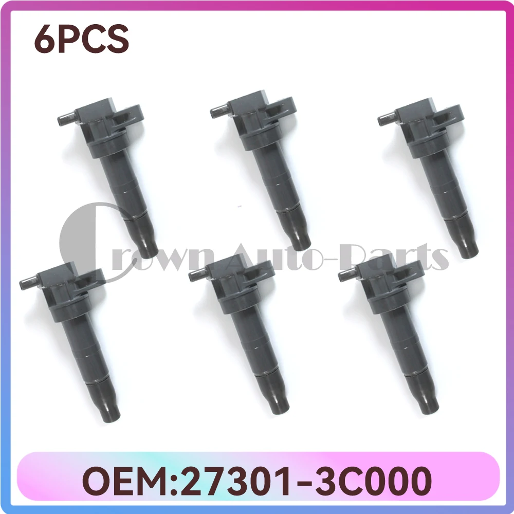 6PCS Ignition Coil 27301-3C000  For Hyundai Azera Genesis Santa Fe FOR Kia Sedona Sorento 27301 3C000