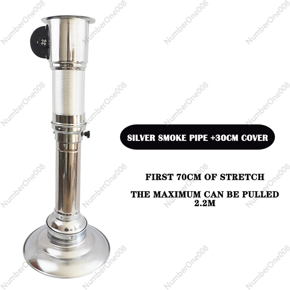 Portable Telescopic Barbecue Chimney, Adjustable Smoke Exhaust Hood with Ventilation Pipe for Outdoor Camping Grill
