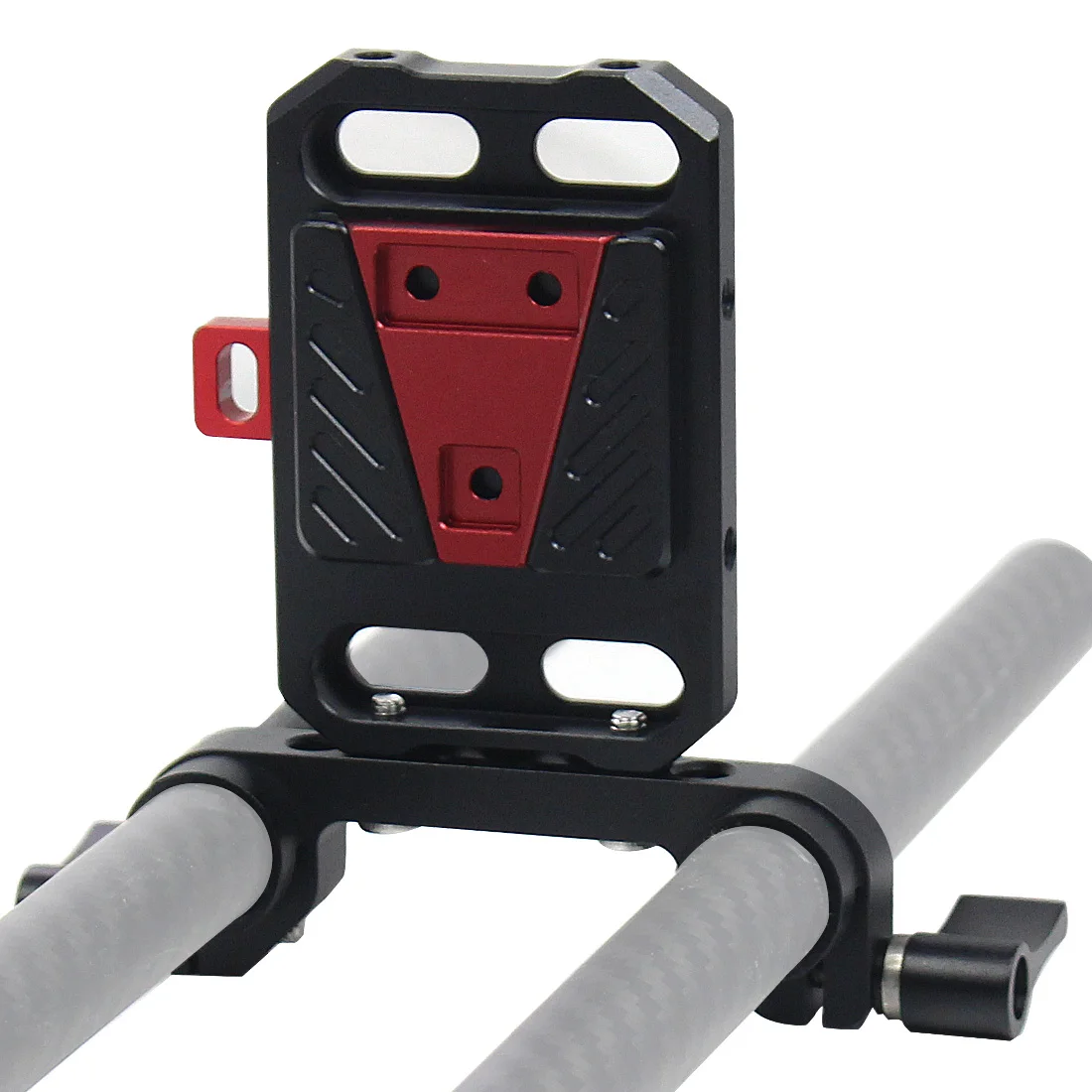 Aluminium-Schnellwechsel-V-Lock-Akku-Montageplatte mit 15-mm-Stangenklemme für Fotografie-DSLR-Kameras, Rig-Schiene und Follow-Focus-System – Detail 21