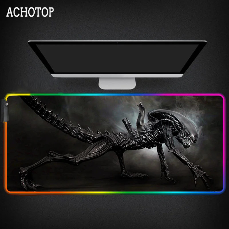 

RGB Mouse Pad Predator Warrior Pattern Alien Monster Printed MousePad Mats Laptop Computer Desk Mats For Player PC Gamer 7 Color