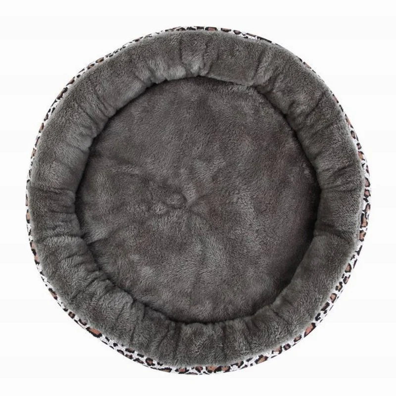 Large Round warm Dog Bed house canvas stripe Cushion Cat Sleeping Mat Pet Bed Sofa Mats Velvet Dog Beds Breathable Pet Mat Pad