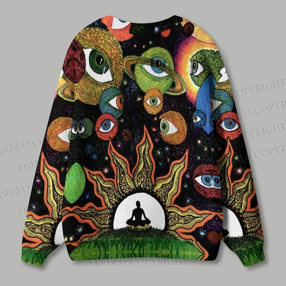 Cosmic Spirit Ugly Cardigan Sweater for Women And Men - Comfortable Knitted Fashion Outerwear