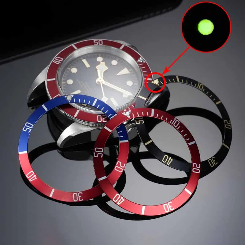 

Ceramic bezel for Tudor watch Biwan small red flower bezel mouth small blue flower black flower scale bezel magnesium aluminum