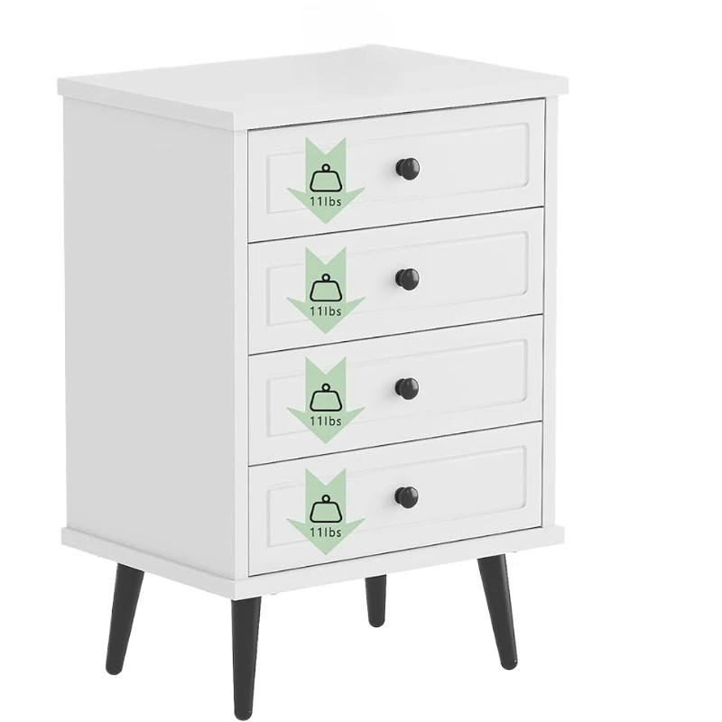 

*Home Dresser with 4 Drawers, Wood Storage Chest of Drawers with Anti-Toppling Device for Bedroom, Living Room and Closet