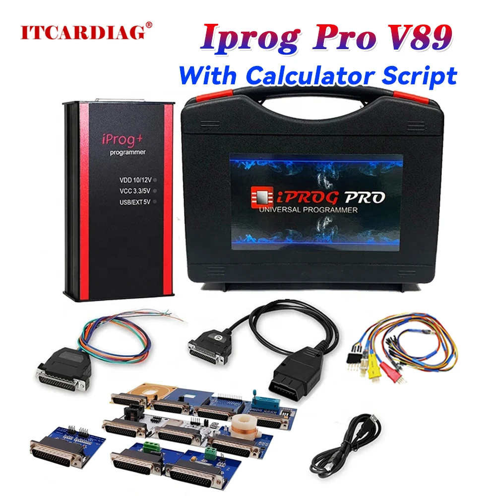 

Iprog Pro full V87 iprog+ v89 with 7/11 Adapters for KM/Eeprom IMMO/Radio/Airbag Reset Dashboard IPROG+ ECU Key Programmer Tool