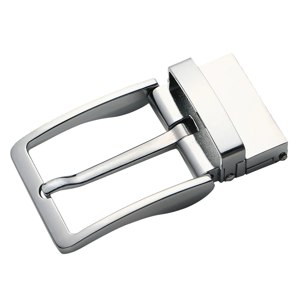 Men's Rectangular Reversible Belt Buckle Metal Alloy Pin Buckle Fashion Belt Accessory for DIY Replacement 4cm