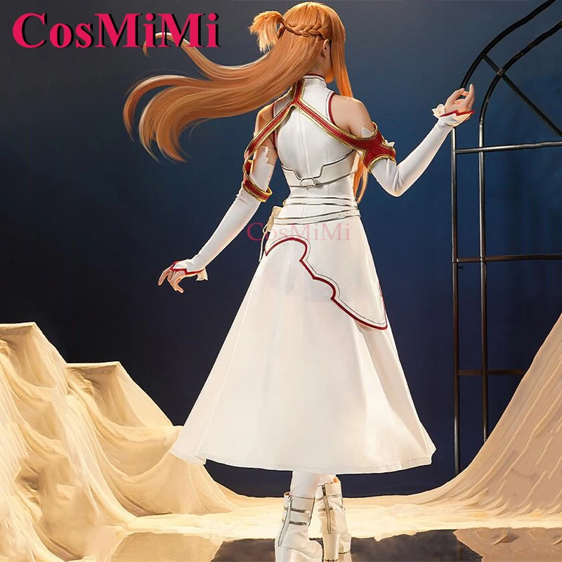 CosMiMi Hot Anime Sword Art Online Yuuki Asuna Cosplay Costume Gorgeous Elegant Combat Uniform Carnival Party Role Play Clothing