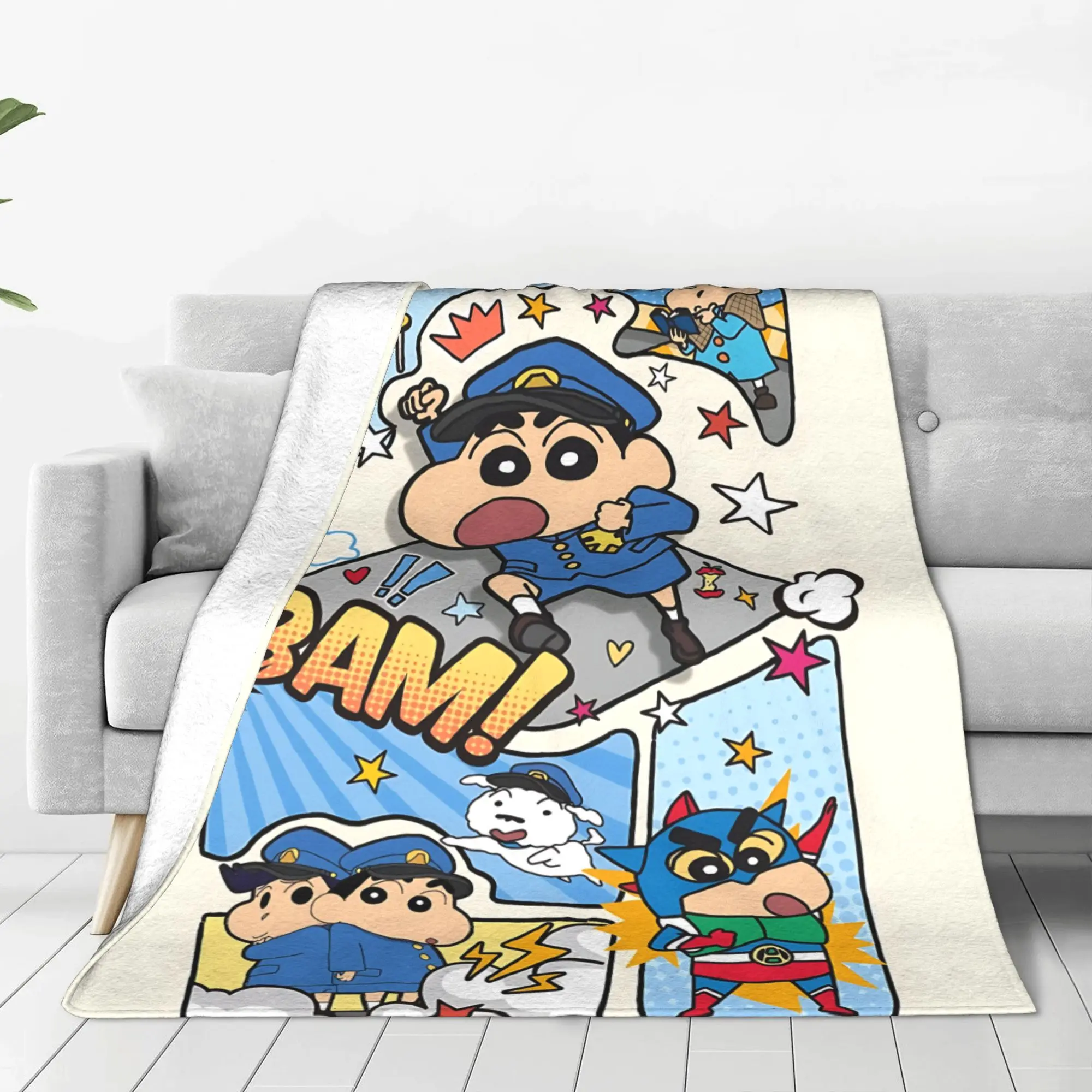 1PC Home Crayon Shin chan‌s Blanket Throw Blanket  Novelty Warm Blanket All Season Gift