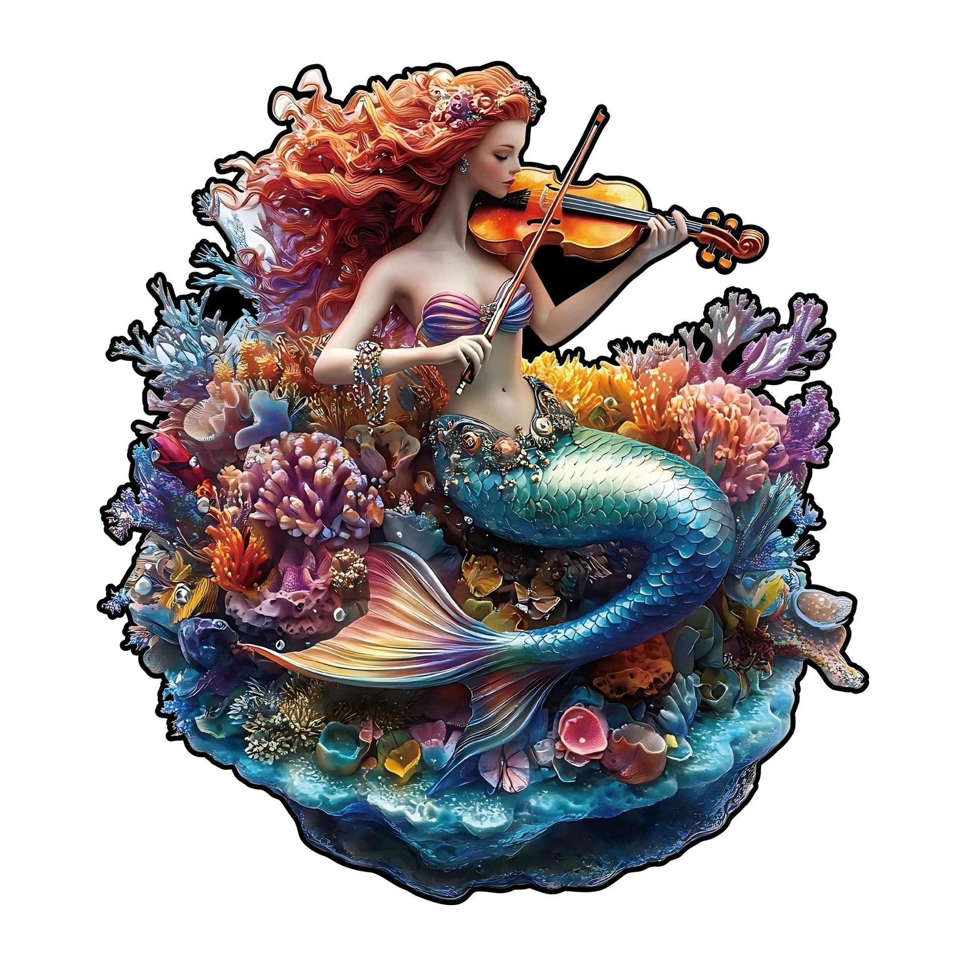 150/206 قطعة ألعاب ألغاز حورية البحر غير منتظمة الشكل أحجية الصور المقطوعة لعبة تخفيف التوتر هدايا عيد الميلاد للأطفال والكبار #3