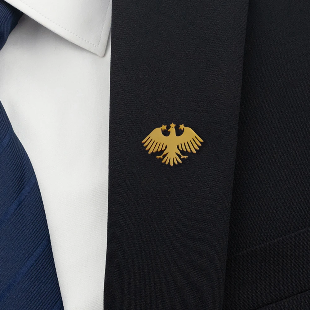 Personalized Syrian Eagle New National Flag Brooch For Men And Women, Syrian Ethnic Jewelry Stainless Steel Brooch