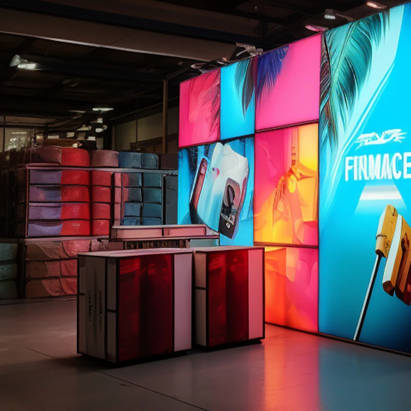 Exhibition Booth System Portable Modular Illuminating Backlit Banner Light Box Booth Stand