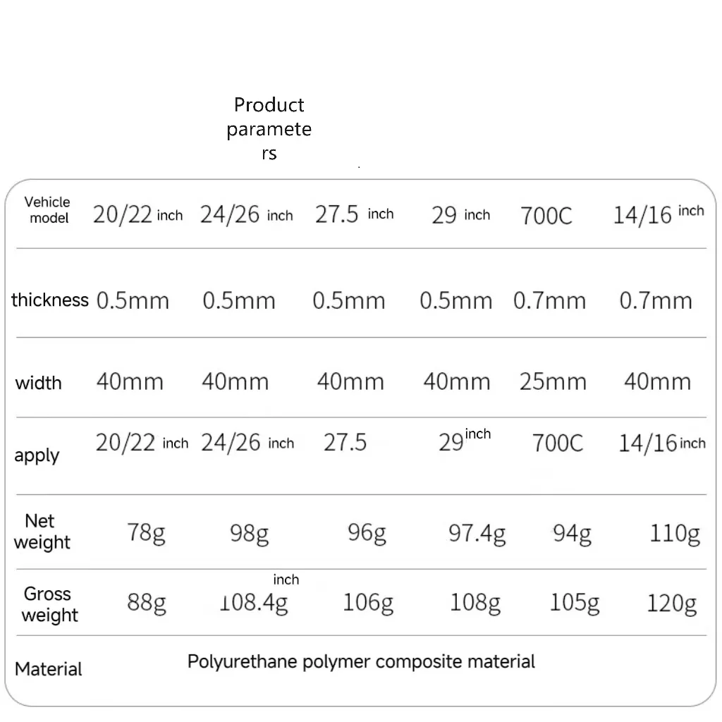 Highway mountain bike anti puncture tire pad 26/27.5/29 inch 700C inner tire anti puncture explosion-proof anti puncture pad
