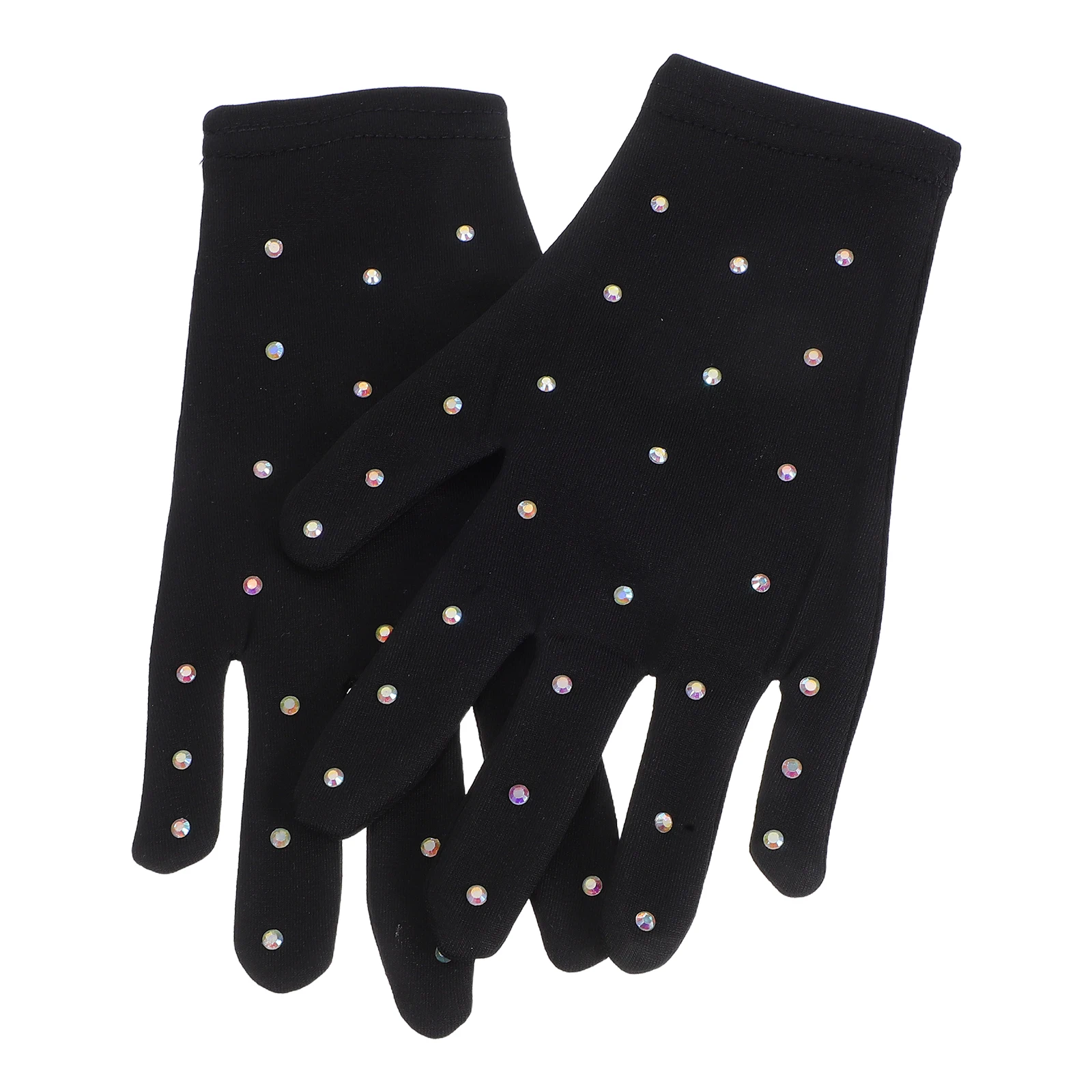 1 пара перчаток для фигурного катания, прочные эластичные волокна, эластичные сценические декоративные перчатки для вечеринок