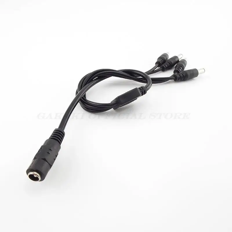 1 Female To 4 Male  DC Power Supply Splitter Cable 2.1*5.5mm Plug 12V Cord Adapter ConnectorFor CCTV Security Camera A7