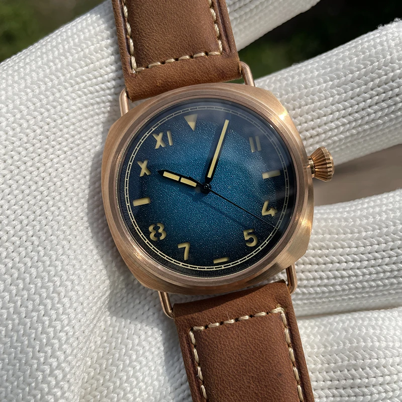 

STEELDIVE Men Automatic Watch Pilot 42mm Bronze Mechanical Wristwatch Diver 20Bar Waterproof C3 Luminous Sapphire NH35