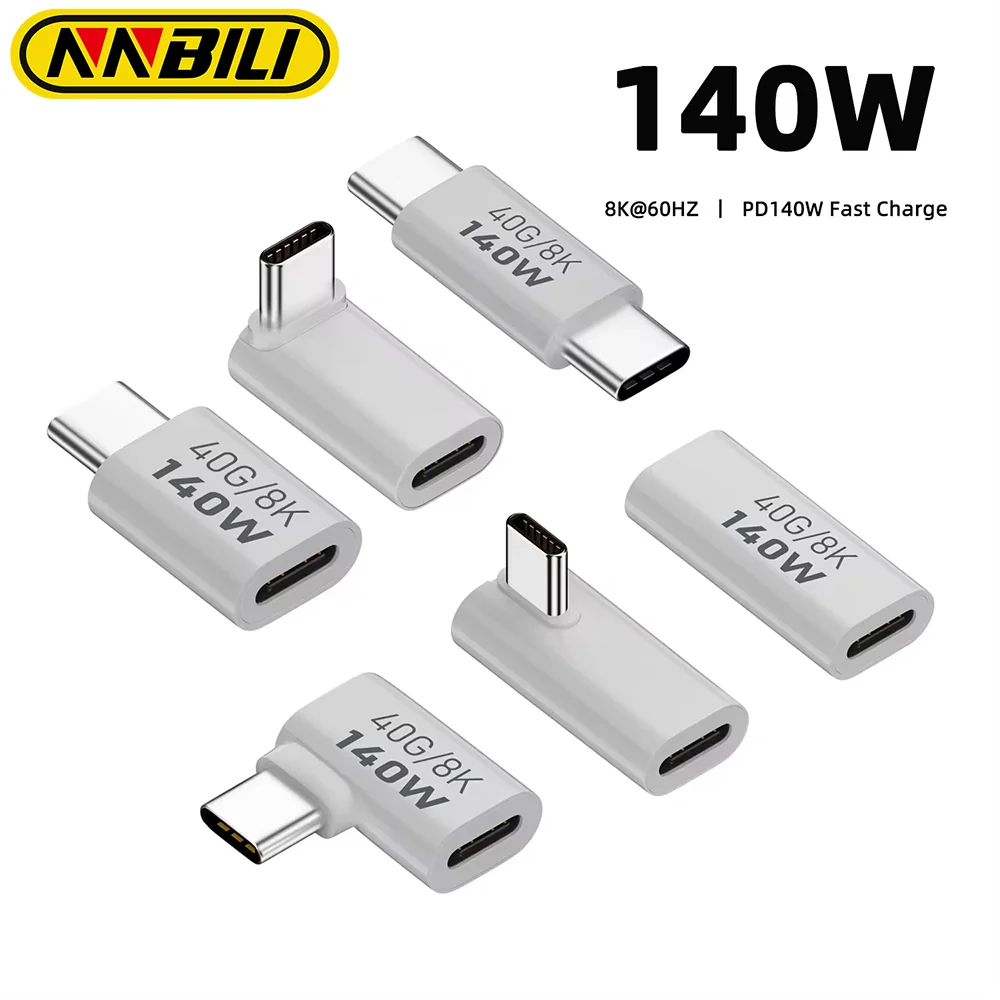 NNBILI PD140W USB4.0 Type-C To C Fast Charging Adapter Converter 40Gbps Data Connector 8K@60Hz USBC OTG Adapter For MacBook ﻿