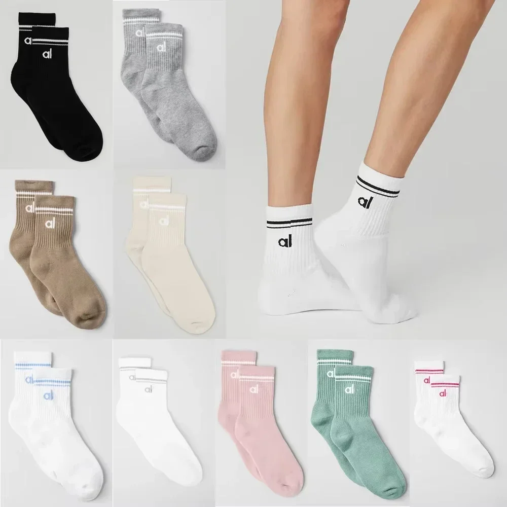 جوارب اليوغا النسائية للجنسين من AL، جوارب رياضية قطنية للتمرين والجري، ناعمة ومريحة، كاجوال مناسبة لجميع المواسم، قابلة للتنفس