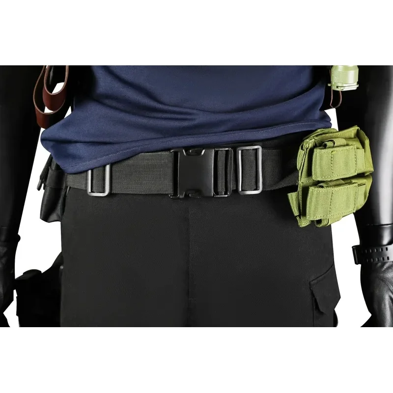 2026 Nuevo Disfraz de Cosplay de Halloween de Leon Kennedy Resident Evil, Camiseta, Cinturones, Correas, Accesorios Malvados, Trajes para Fiesta de Carnaval AABA