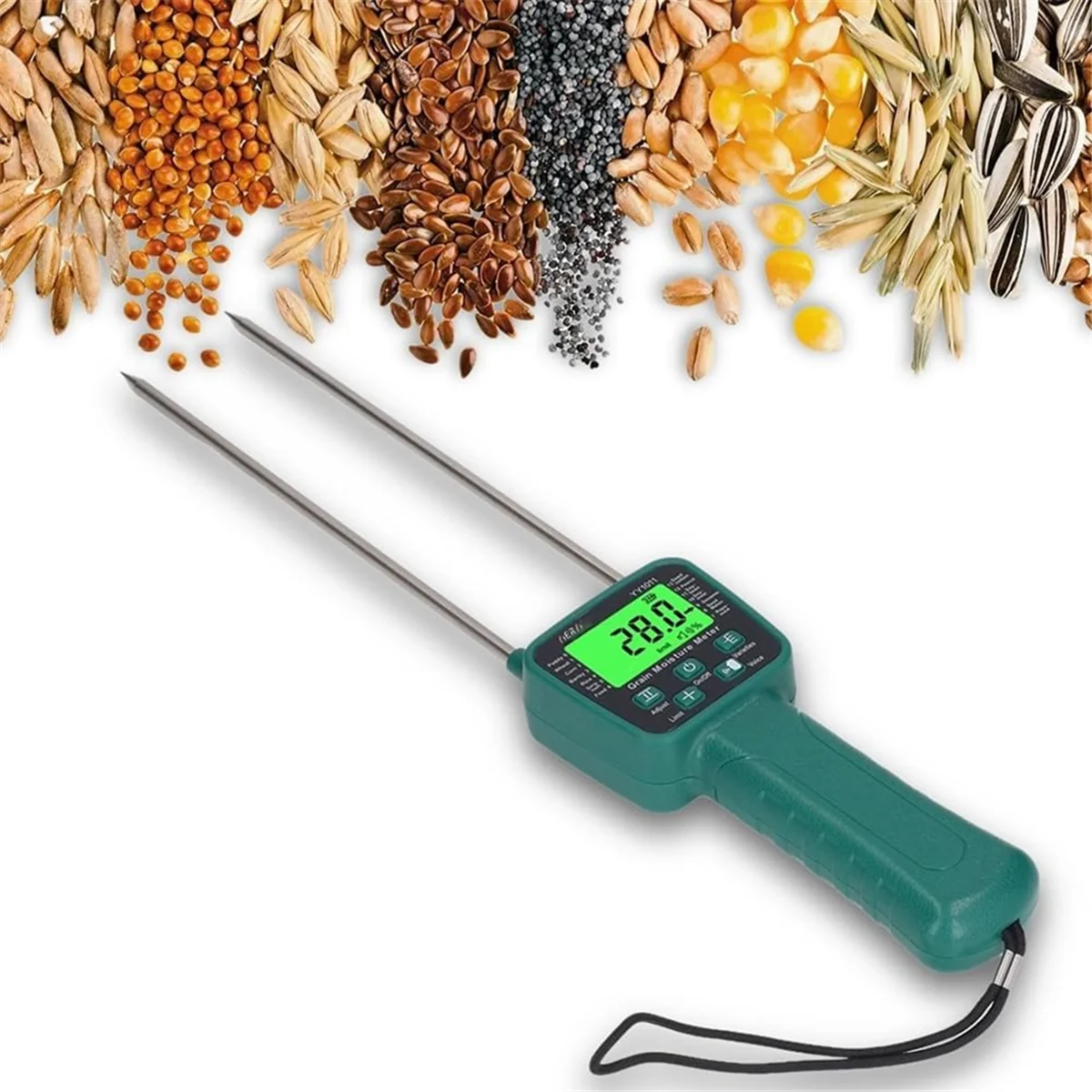 Digital Grain Moisture Meter Tester for Wheat,Corn,Rice,Peanut,Soybean,Flour,Feed,Peanuts,Sesame,Sorghum