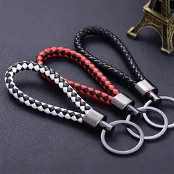 3pcs/set Premium PU Leather Braided Wristlet Keychain: The Perfect Accessory for Men and Women!