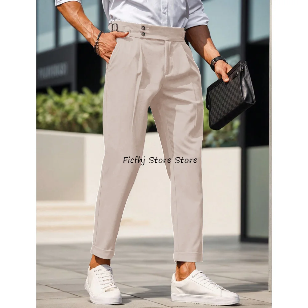 

Business Casual Style Suitable for Work Straight Pants for Man Trousers Classic Men's Pants Solid Color Polyester Fiber Trouser
