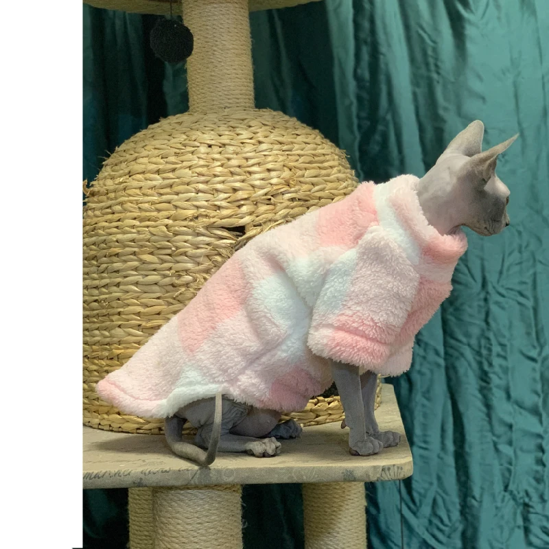 Winter Sphinx Cats Clothes Fleece Kittens Jumpsuit Warm Clothing For Sphynx Pet Costumes Plus Velvet Thickening DevonRex Ragdoll